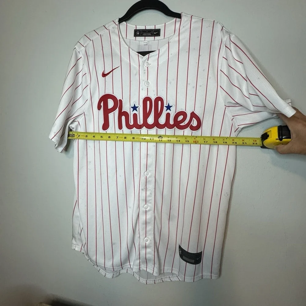 JT Realmuto White Phillies Men's Stitched Jersey Large -Issues